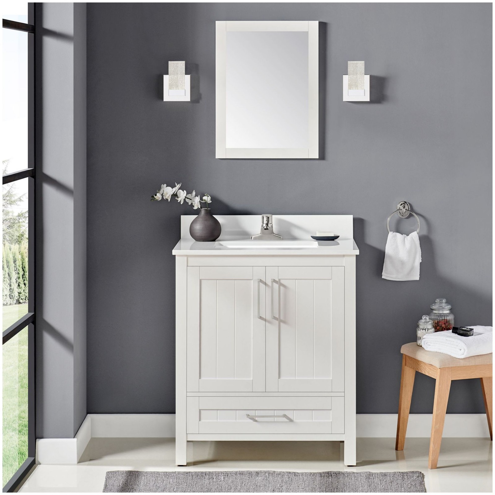 Ove Decors Kansas 30 Kansas 30″ – White / Cultured Marble Top