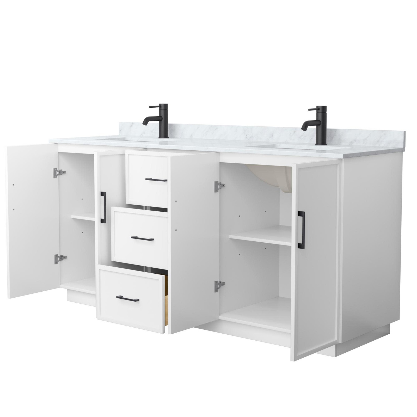 Wyndham Collection WCH7474-72D-CMUNS-MXX Elan TK 72″ – White / Brushed Nickel