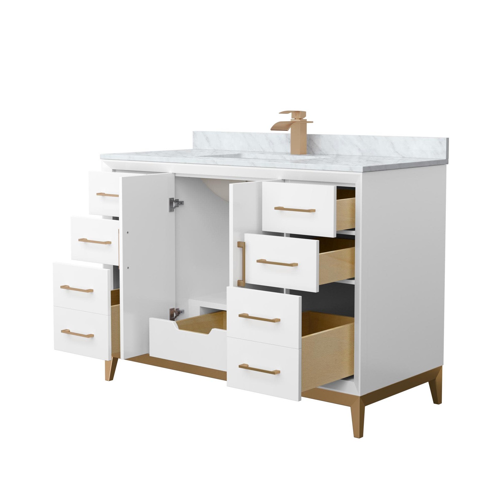Wyndham Collection WCH818148S-CMUNS-MXX Amici 48″ – White / Brushed Nickel