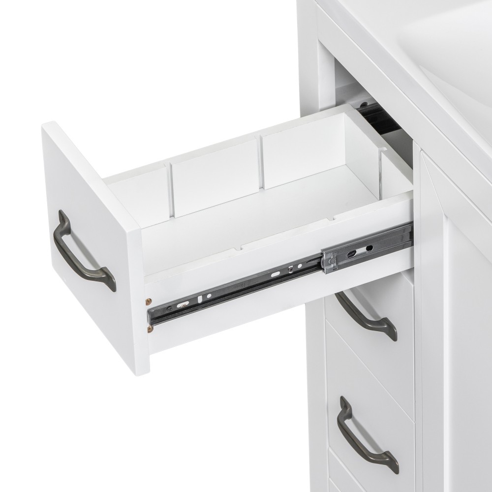 Bathroom Vanity Base Cabinet Six-Drawer Design Features Adjustable Shelves