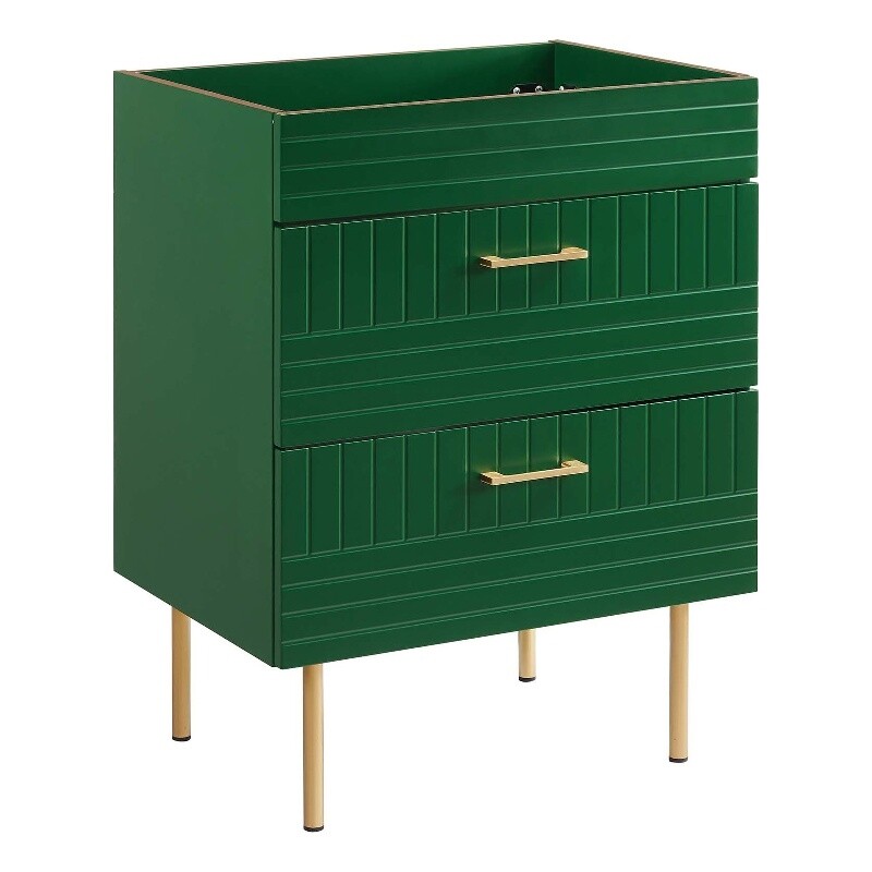 Modway Daybreak 23.5″ Particleboard MDF Wood and Metal Bathroom Vanity in Green