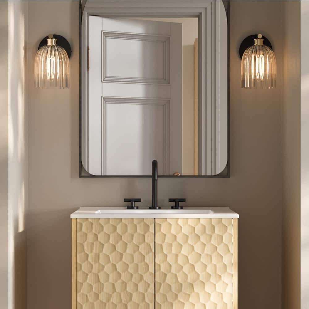Swiss Madison 24 in. White Ceramic Vanity Top 8 in. Widespread Faucet Holes