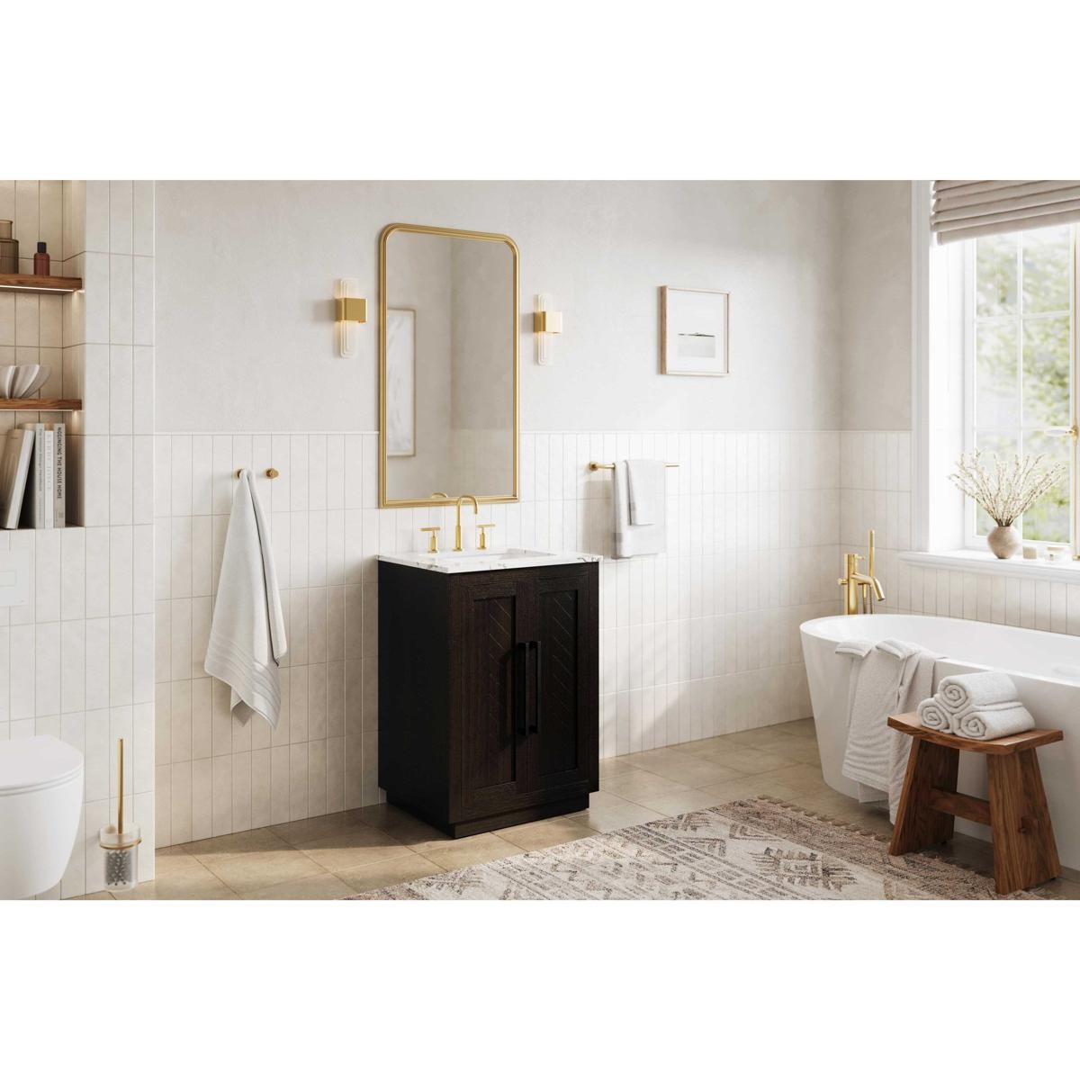 Elegant Lighting VF29024CO Chase Vanity Chocolate Oak
