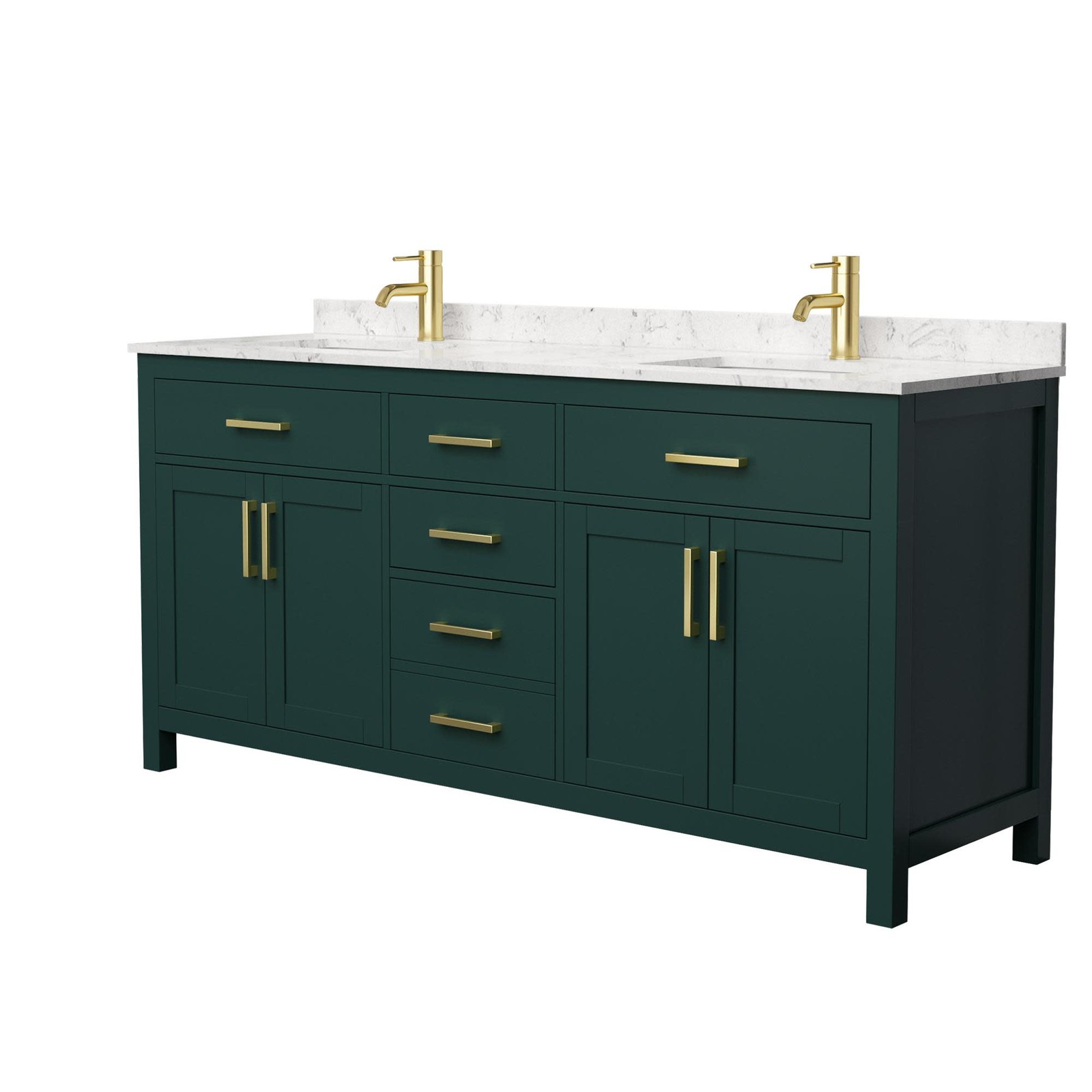 Wyndham Collection WCG242472D-UNSMXX Beckett 72″ – Green / Carrara Cultured