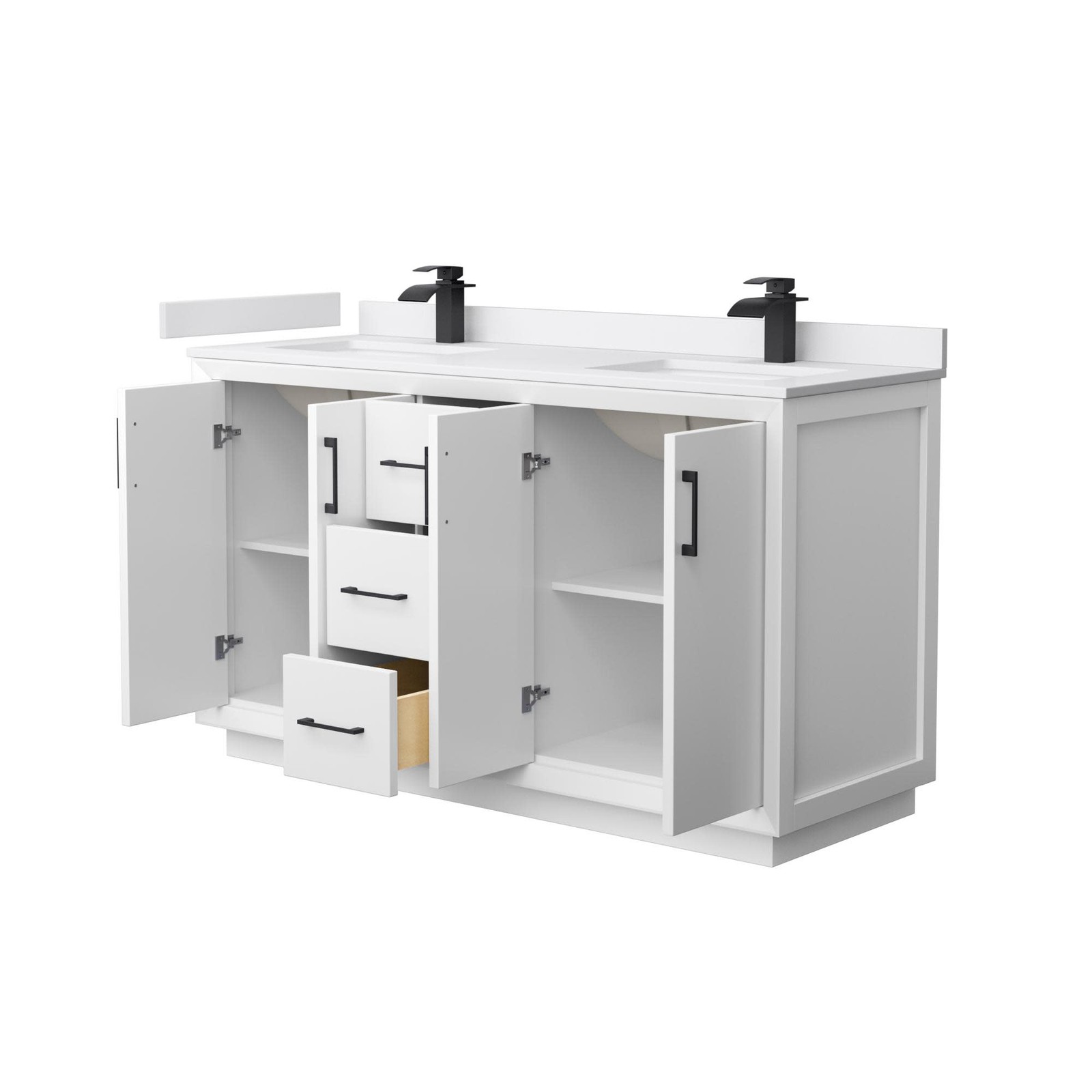 Wyndham Collection WCF414160D-VCA-UNSMXX Strada 60″ – White / Carrara Cultured