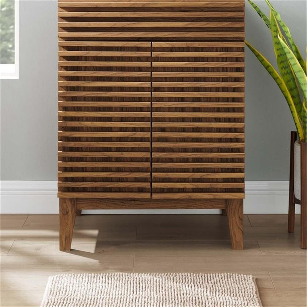 Stylish 23.5″ Walnut Bathroom Vanity – Sink Basin Not Included