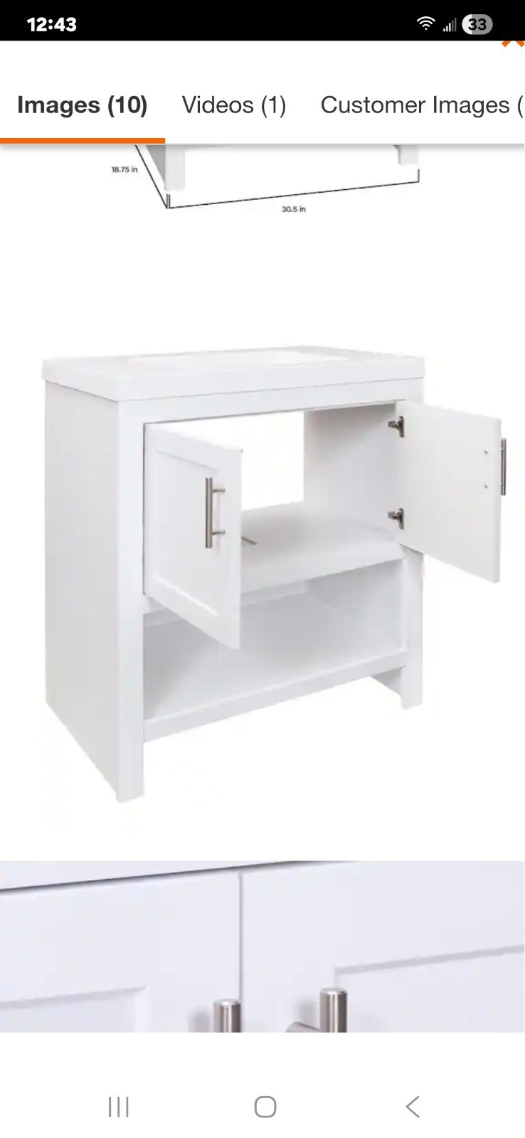 Glacier Bay SPA 24” Vanity Combo White With Mirror Bathroom Cabinets PICKUP ONLY