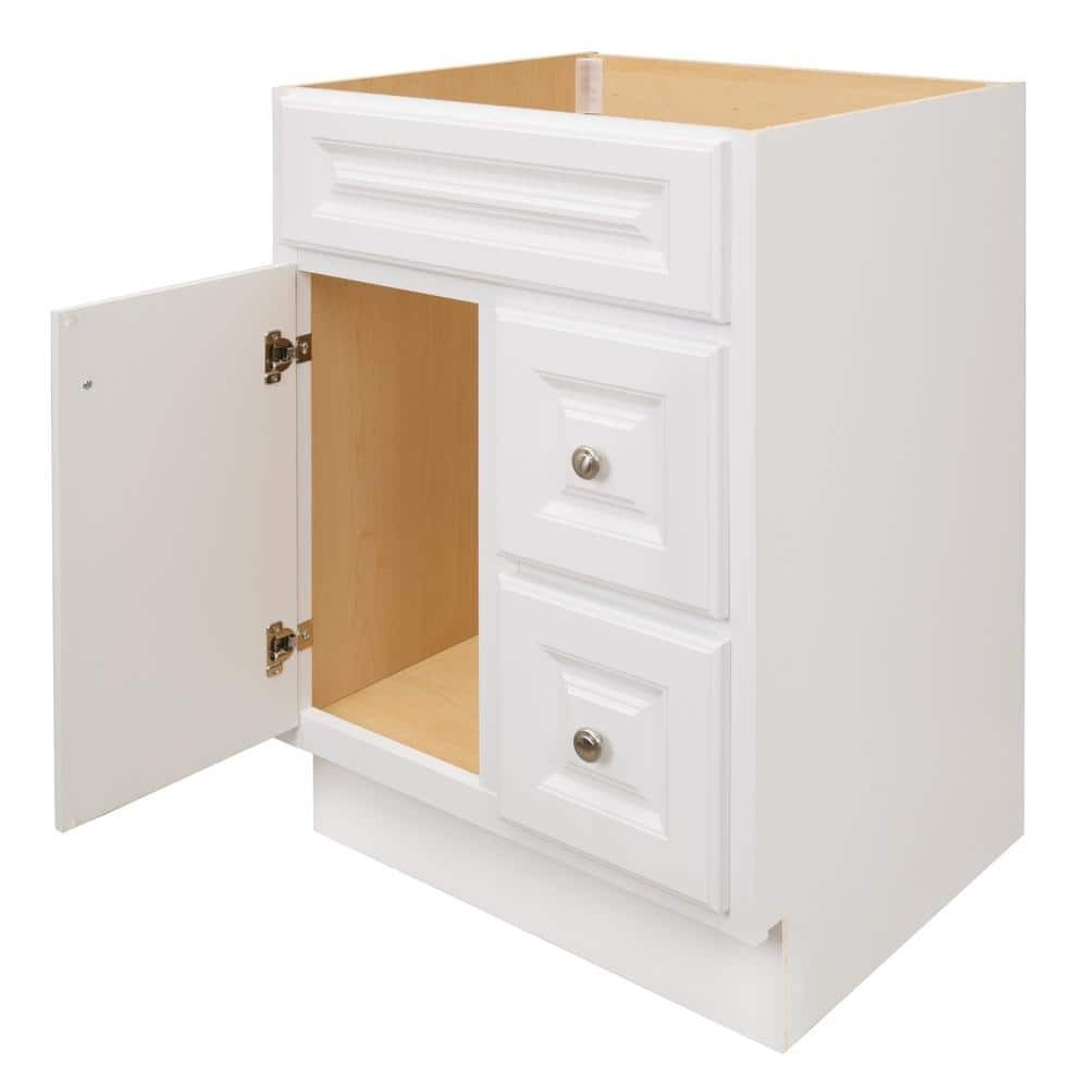 Hampton 24 in. W x 21 in. D x 33.5 in. H Bath Vanity Cabinet without Top in Whit