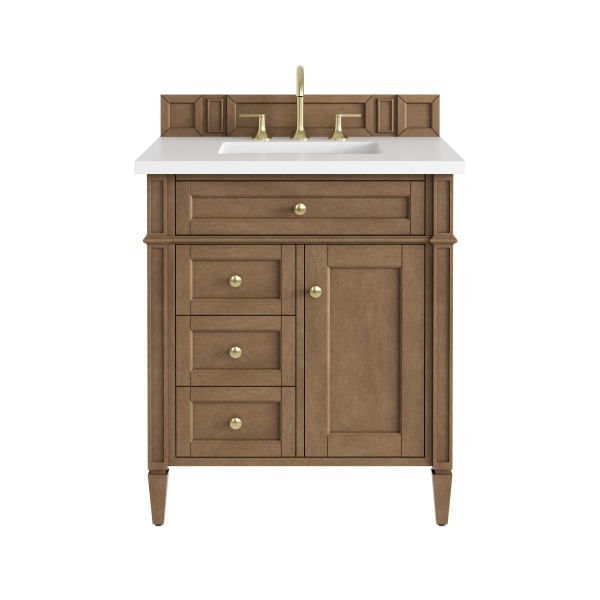 30″James Martin Brittany 655-V30-PCN-3WZ Vanity Cabinet White Zeus Silestone Top