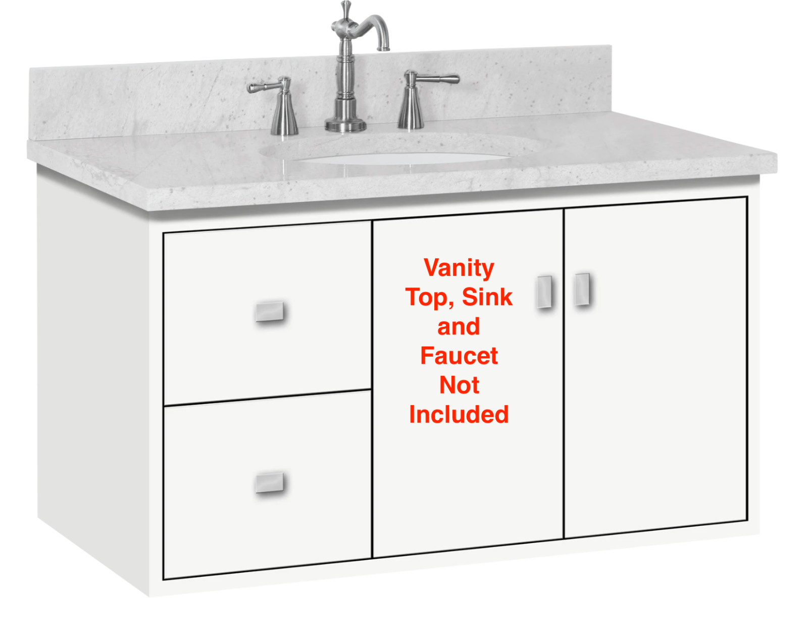Strasser Woodenworks 20‑437 SoDo Collection Floor‑Mount Vanity – Satin White