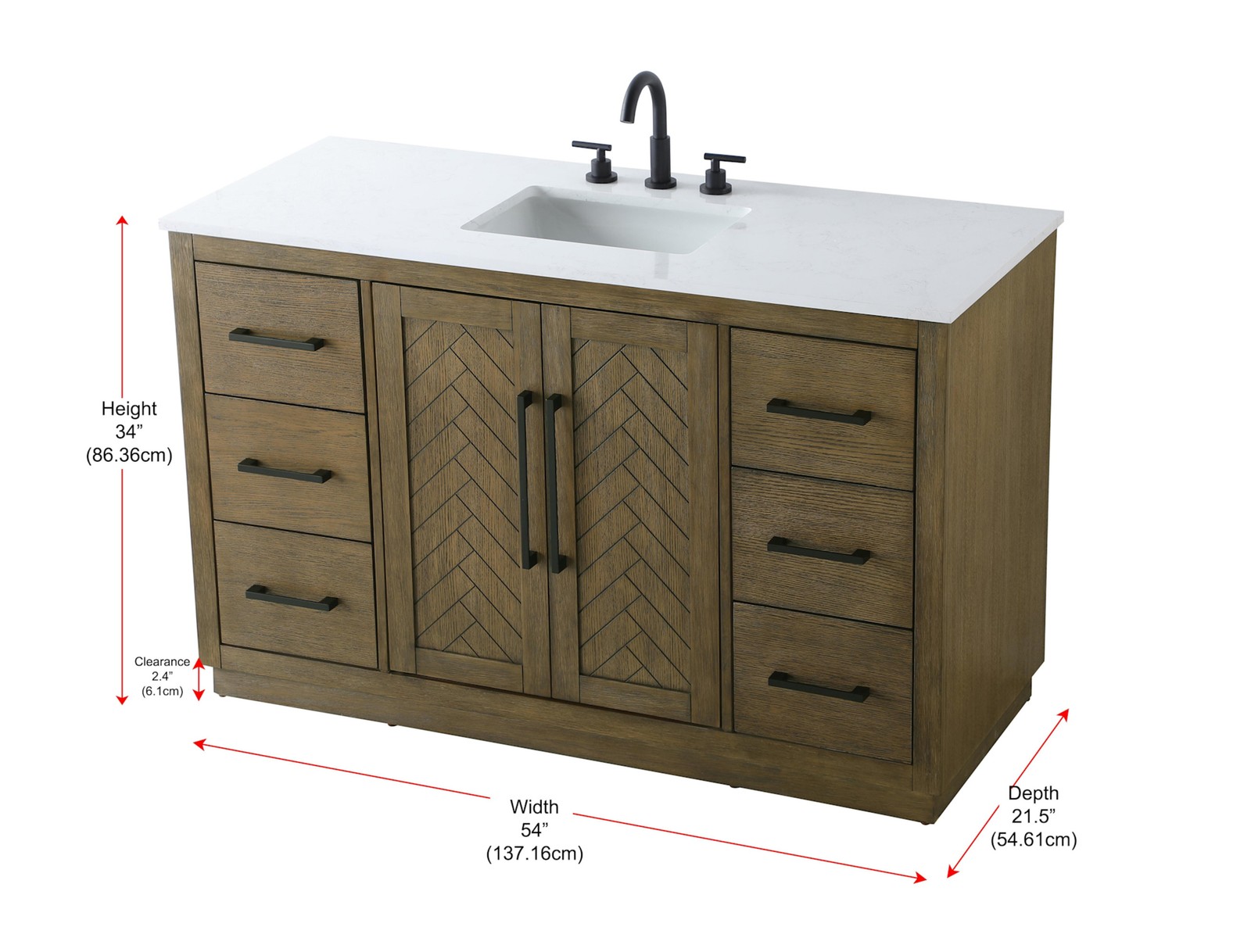 Elegant Lighting VF29054 Chase 54″ – Hazel Oak