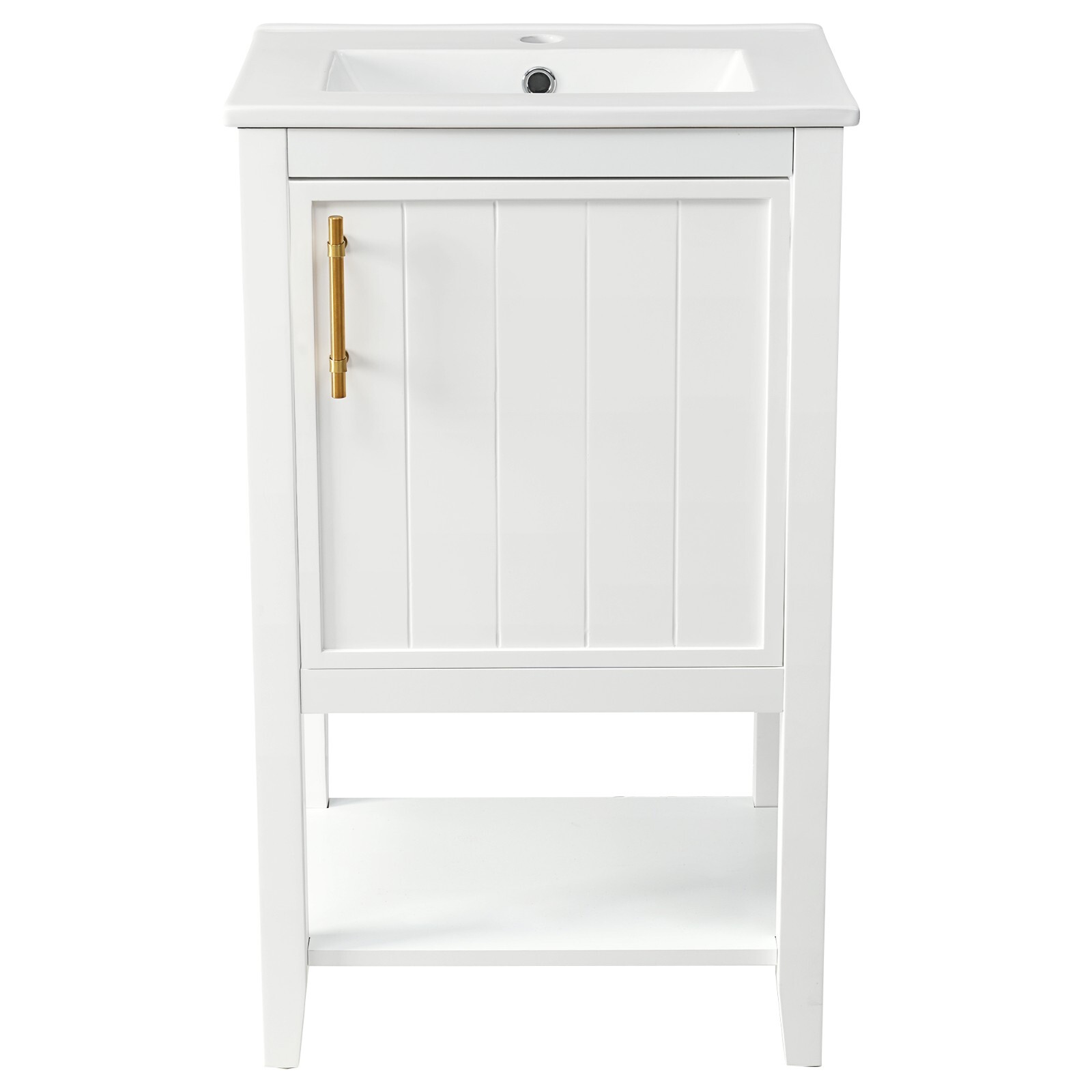 20″ Bathroom Vanity with Sink Door Open Shelf Rack Freestanding Storage Cabinet