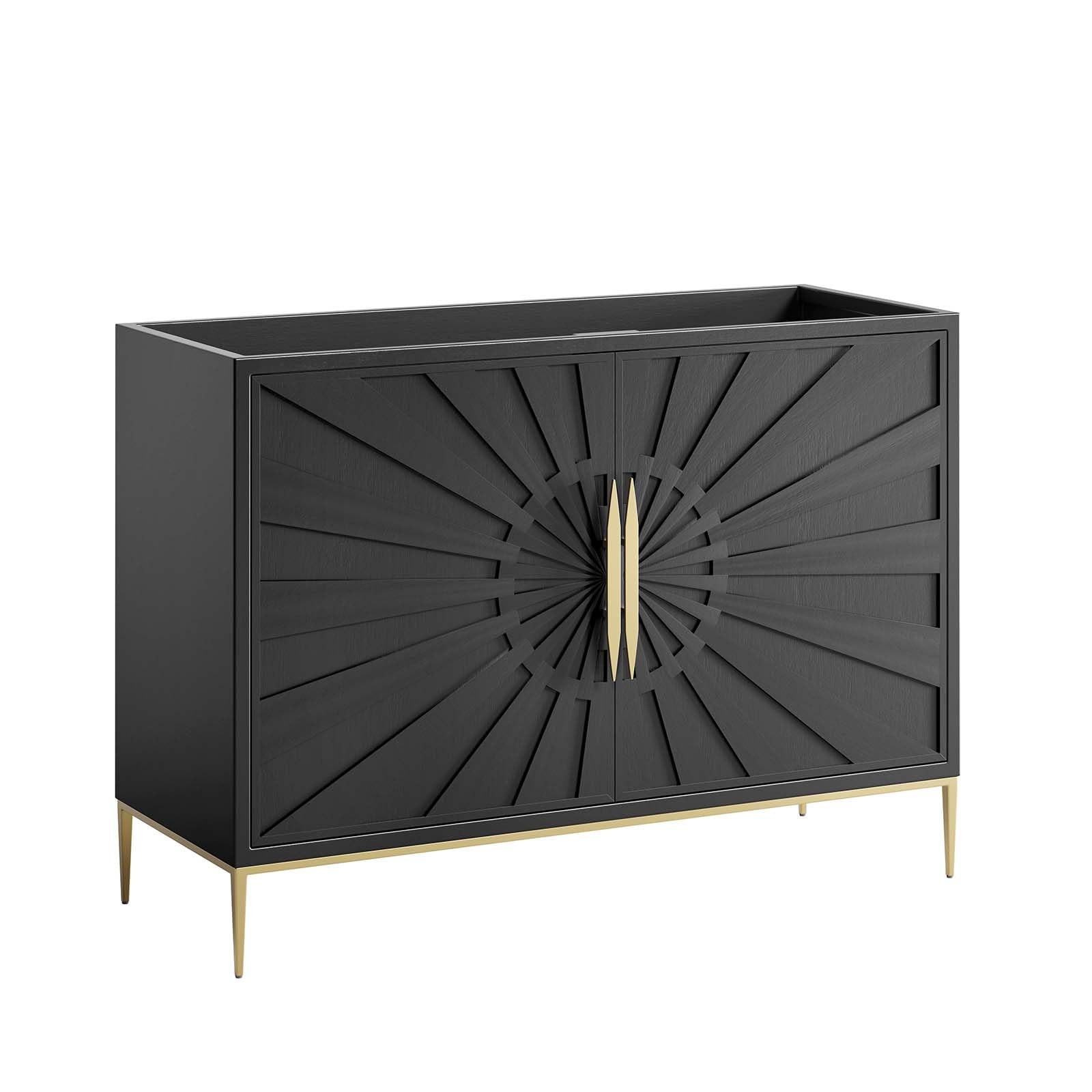 Modway Awaken 48″ Solid Wood and MDF Bathroom Vanity Cabinet in Black