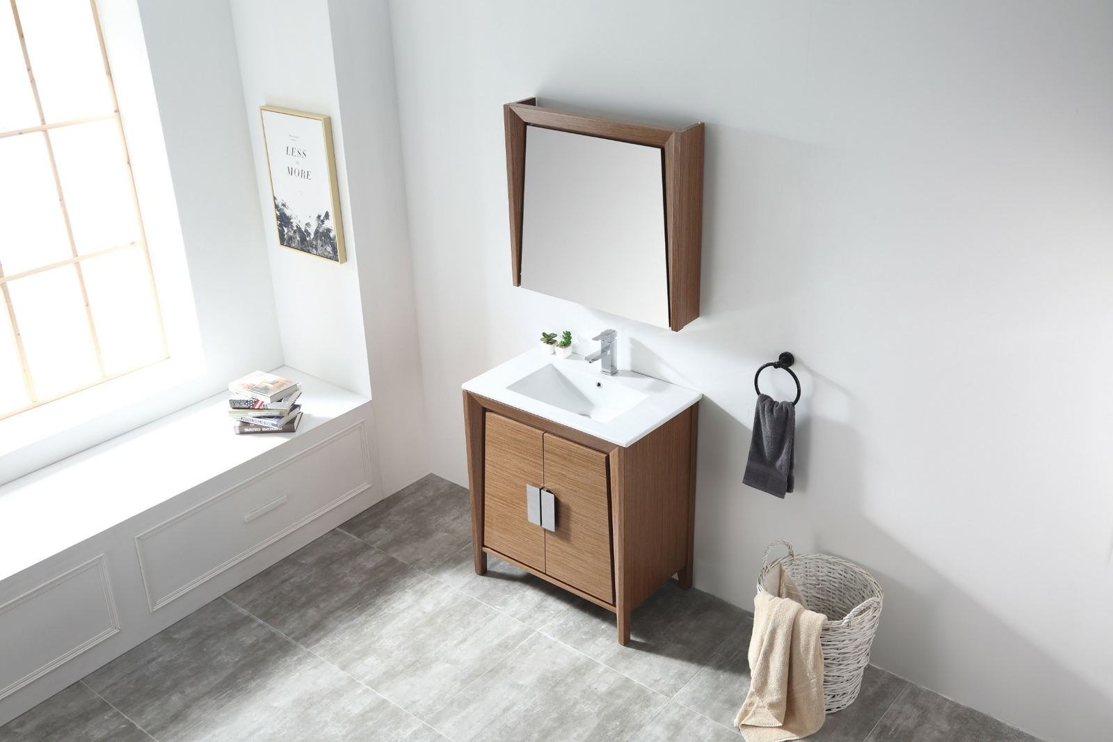30 inch Larvotto Light Wheat Modern Bathroom Vanity CL-22WV30-ZI
