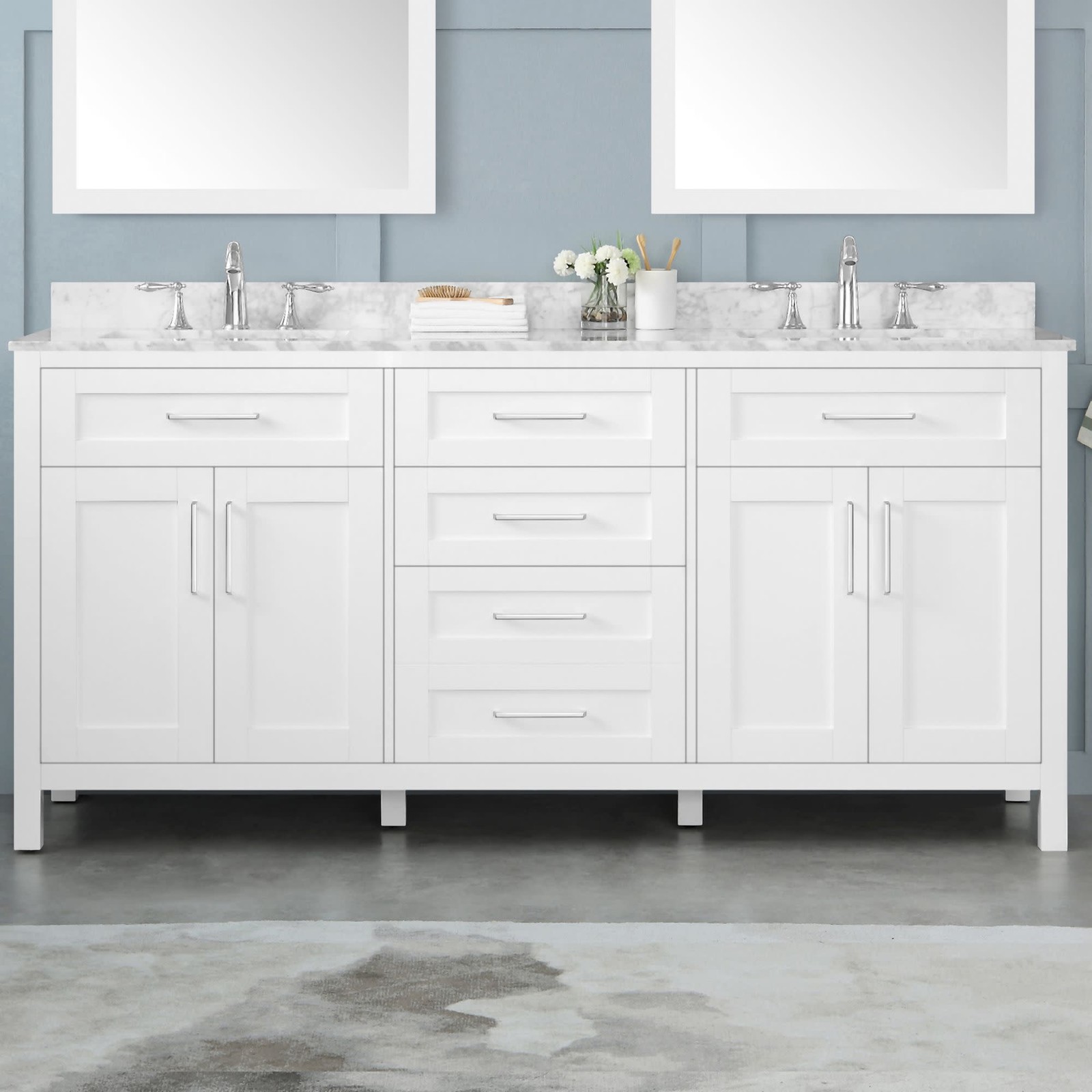 Miseno MV-TAHO72-15VVA Tahoe 72″ – White / White Carrara Marble