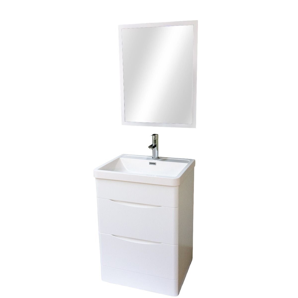 Stockholm 24″ W x 18″ D x 33″ H Bathroom Vanity in White with Ceramic Vanity Top