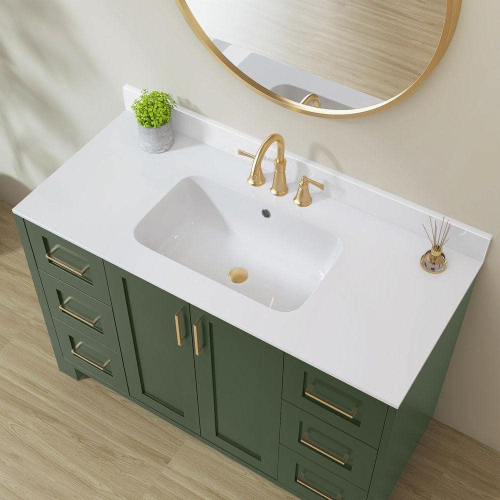 NTQ 42 in. Solid Surface Vanity Backsplash Glossy White