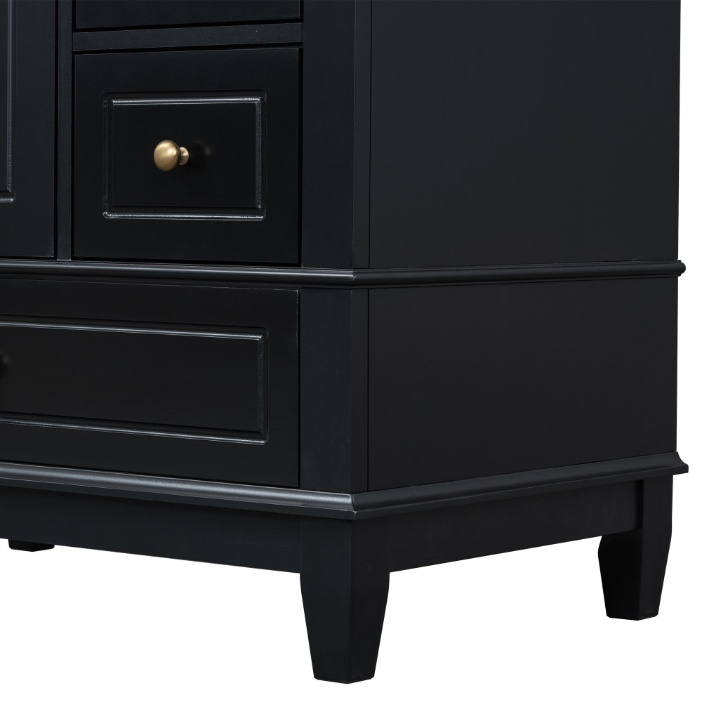 30″ Vanity w/Sink,Rubber Wood & MDF Cabinet,Soft Close Door,3 Drawers,Vietnam