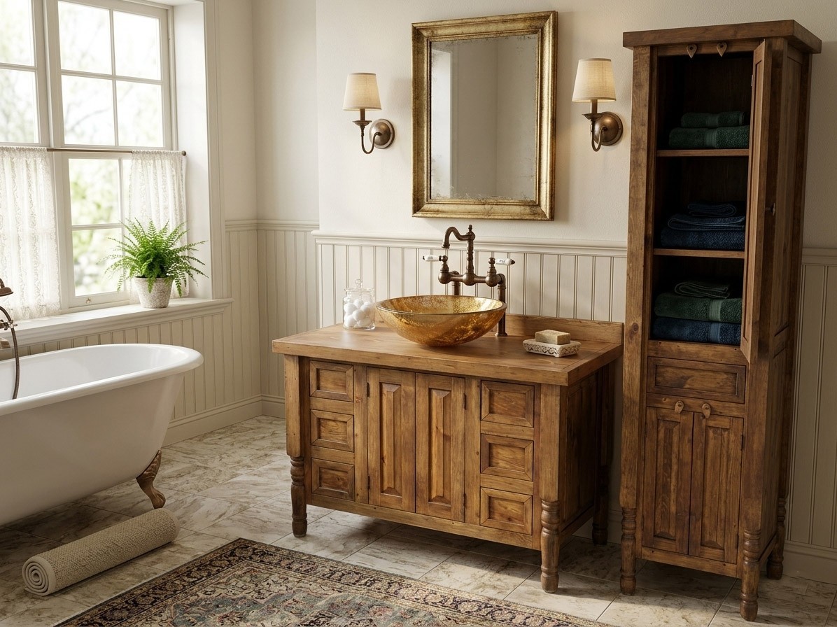 Cortez Rustic Bathroom Vanity Single Sink