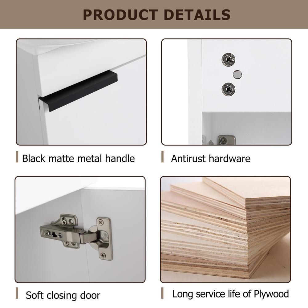 Soft Close Doors Bathroom Vanity With Sink 16 Inch