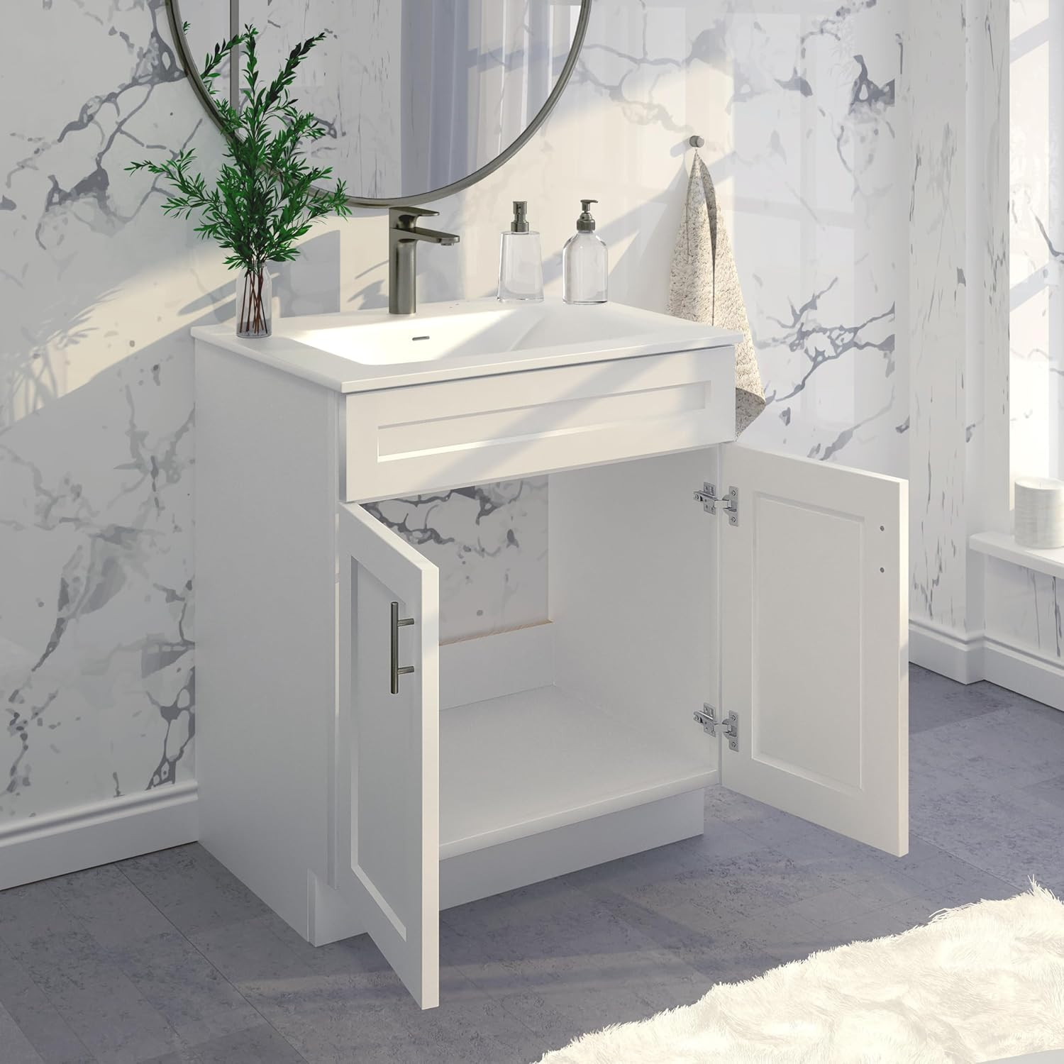 Bathroom Vanity Sink Base Ready-To-Assemble Bathroom Cabinet 24″/30’/36″ Width (