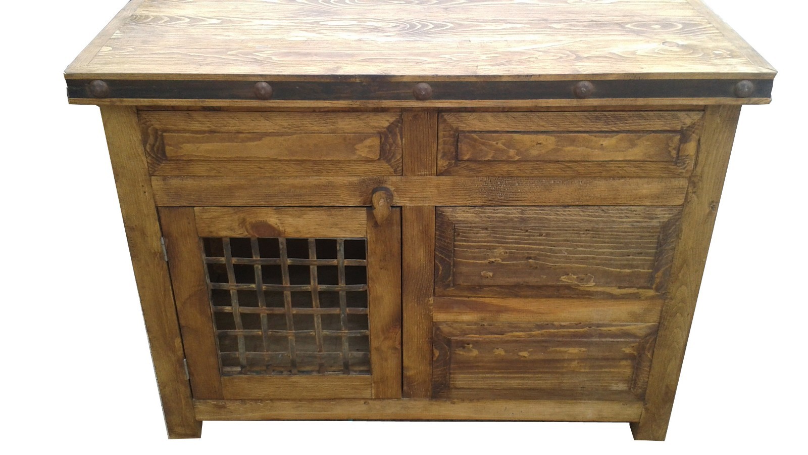 Rustic Reclaimed Wood Dungeon Doors Bathroom Vanity