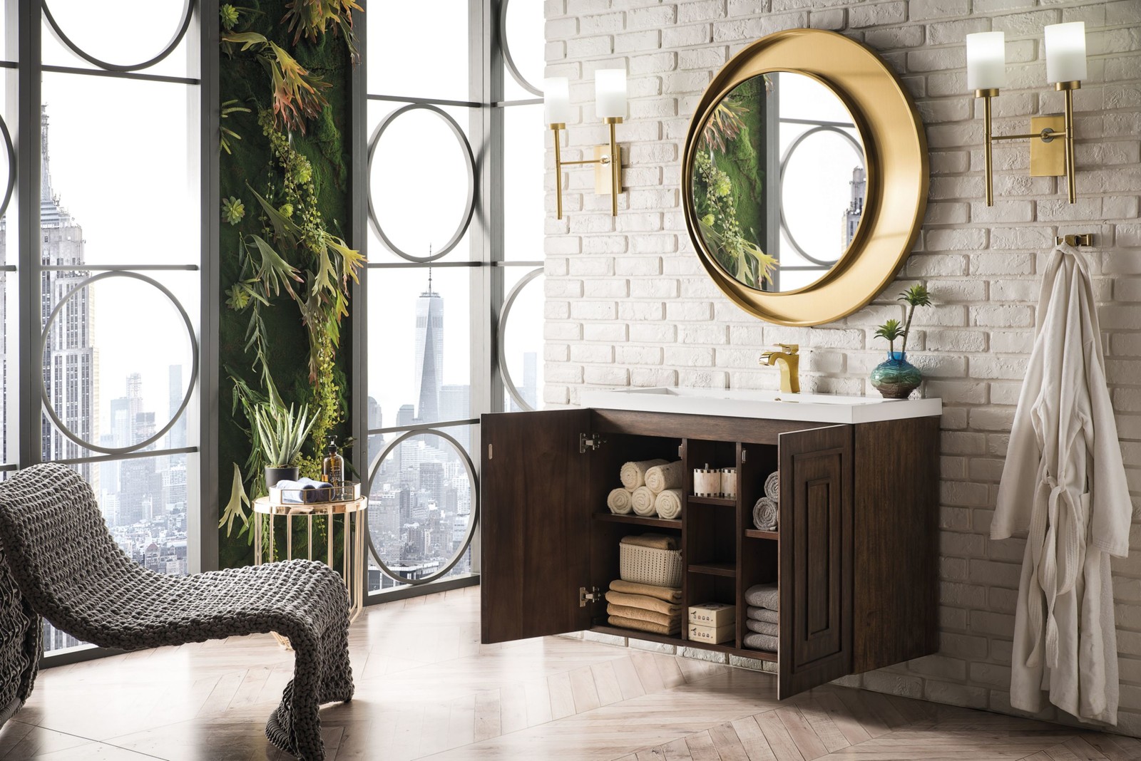 James Martin Vanities E110V39.5WG Alicante 40″ Wall Mounted – Mid Century Acacia