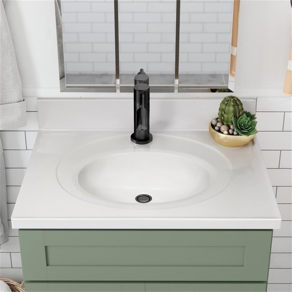 Bowery Hill 31-Inch Bath Vanity – Evergreen Fog Base and Single Hole Top