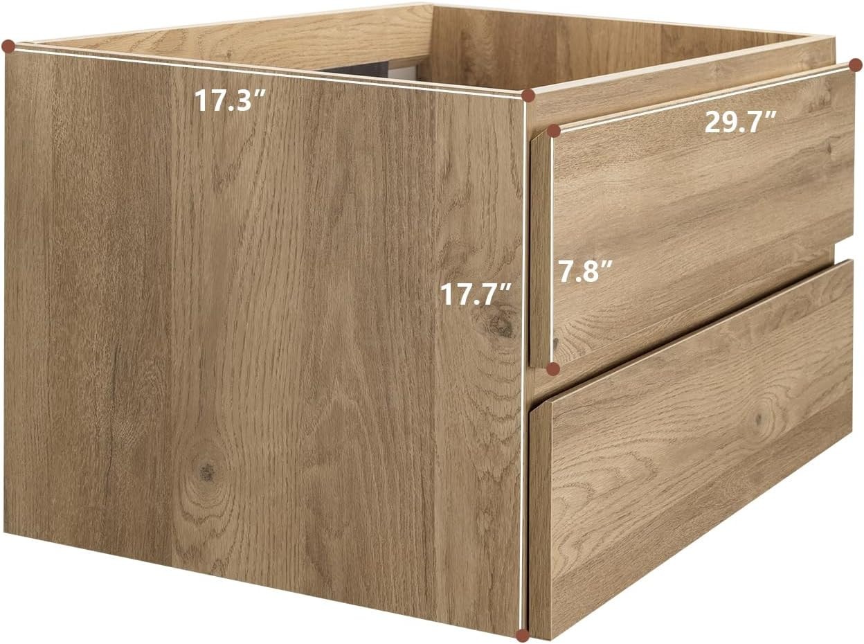 Floating Bathroom Vanity with Sink and 2 Soft-Close Drawers – Moisture-Resistant