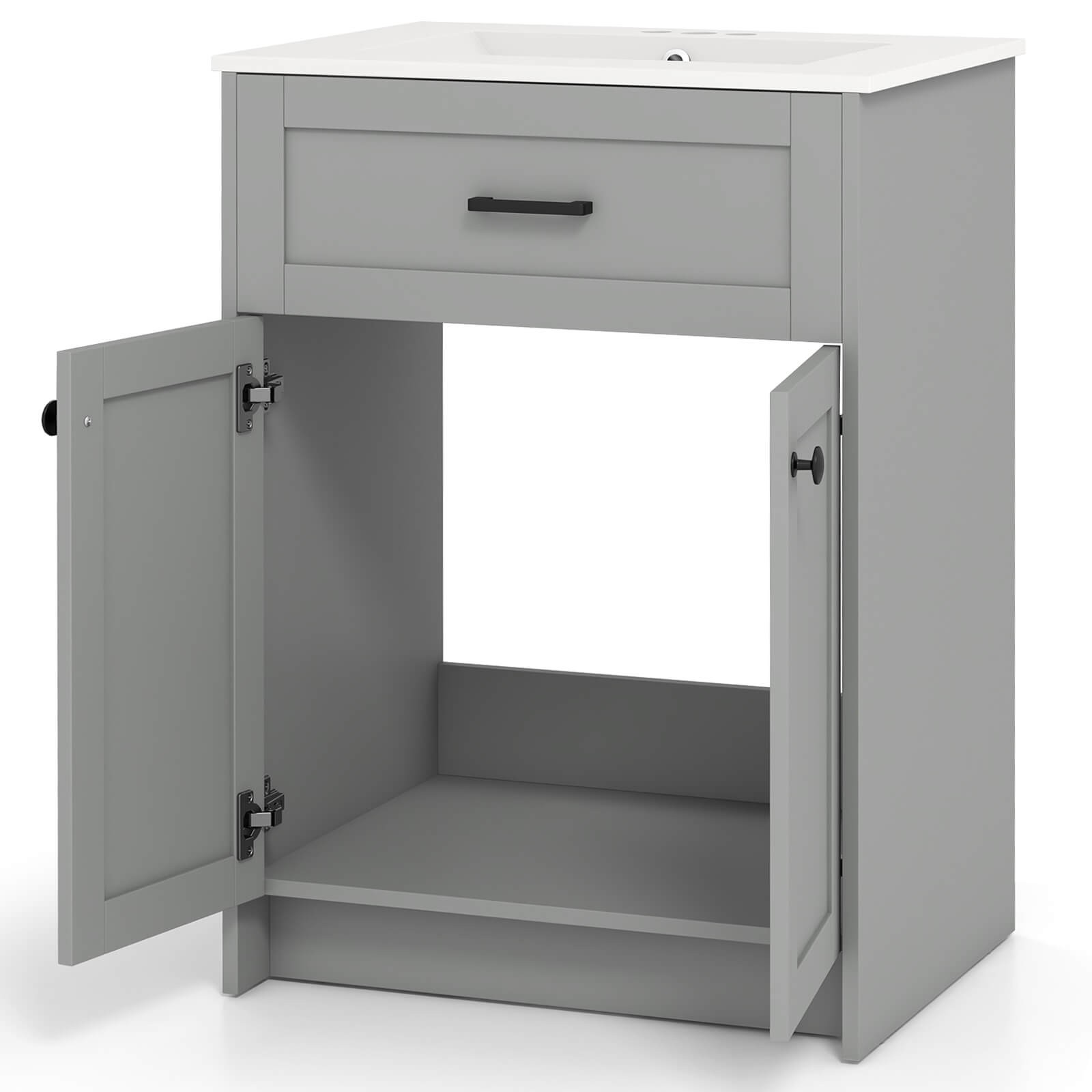 Bathroom Vanity Unit with Basin Under Sink Bathroom Storage Cabinet Freestanding