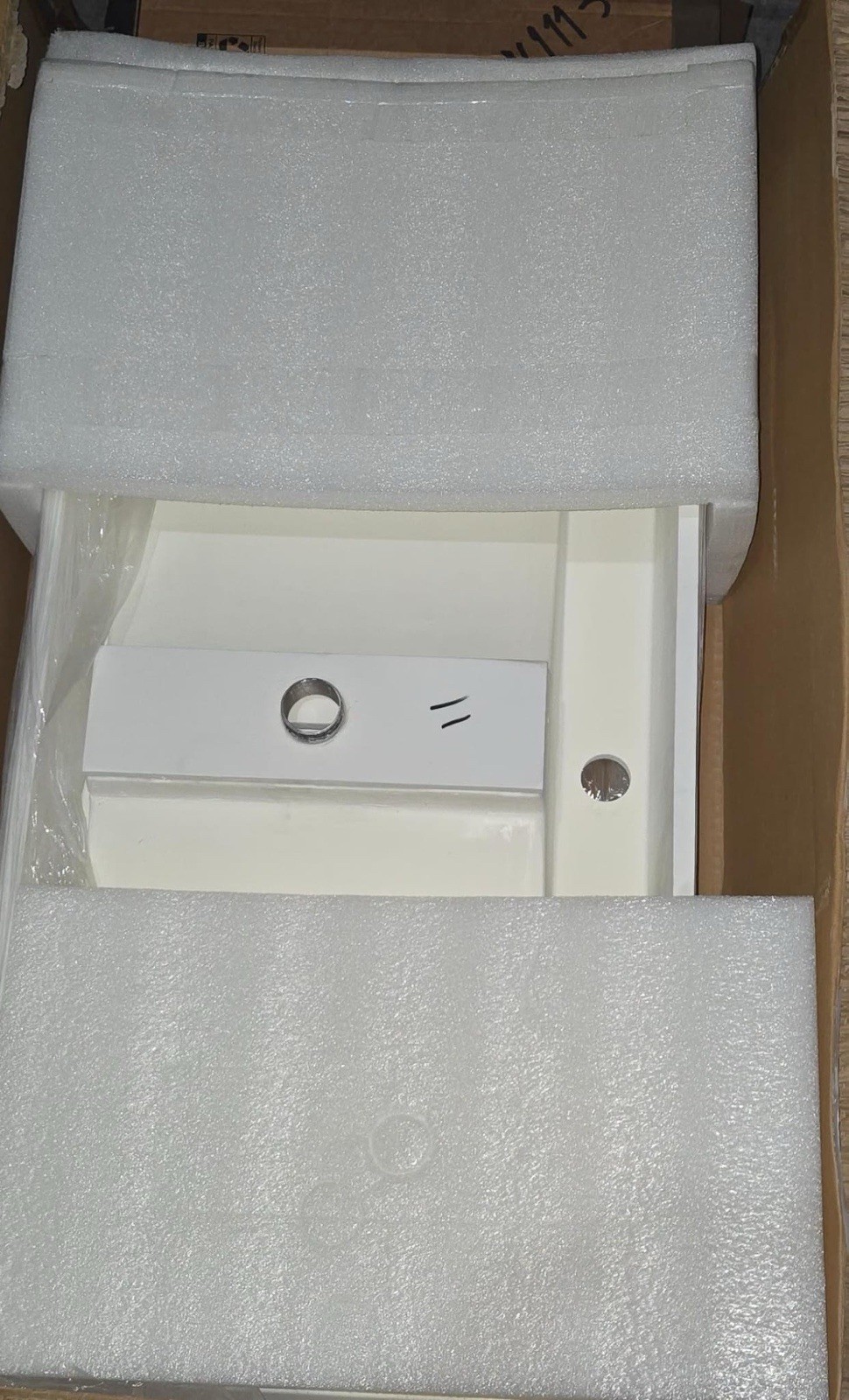 Matte White Wall-Mount Floating Sink Solid Surface Stone Resin Bathroom