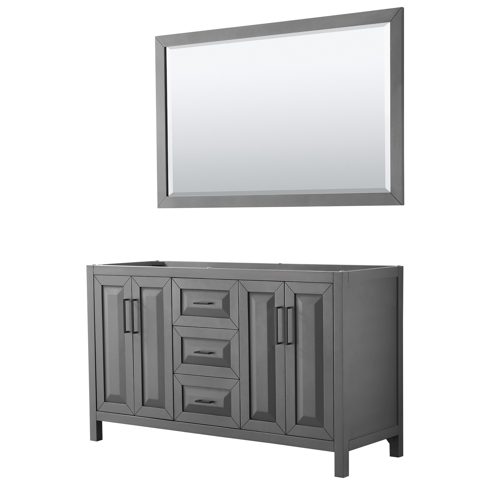 Wyndham Collection WCV252560DCXSXXM58 Daria 59″ Double – Dark Gray / Matte Black