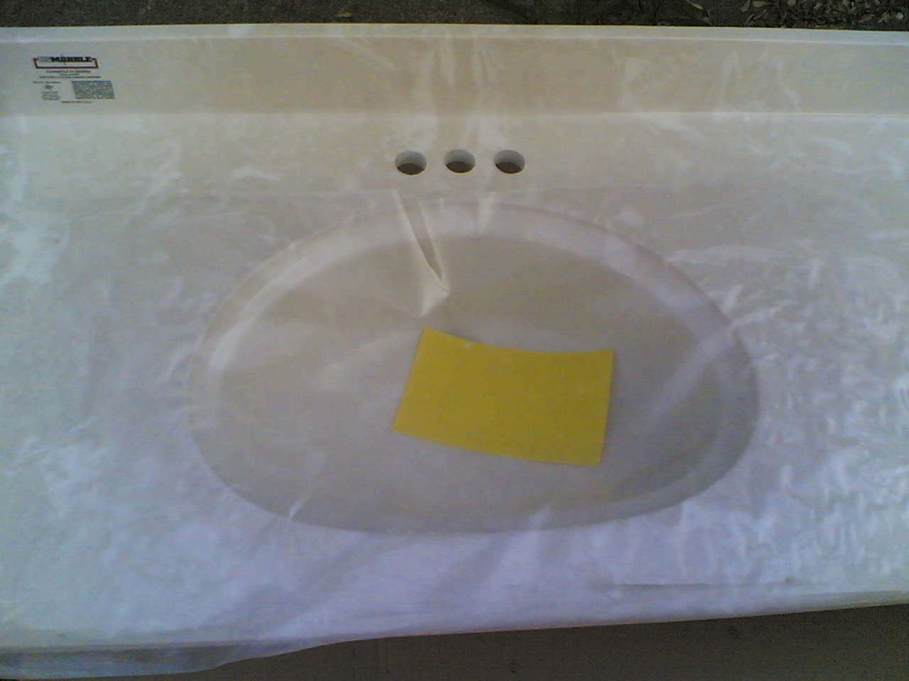 NEW ~ Bathroom Premium White-Beige CULTURED MARBLE Vanity Cabinet Top SINK 54×22