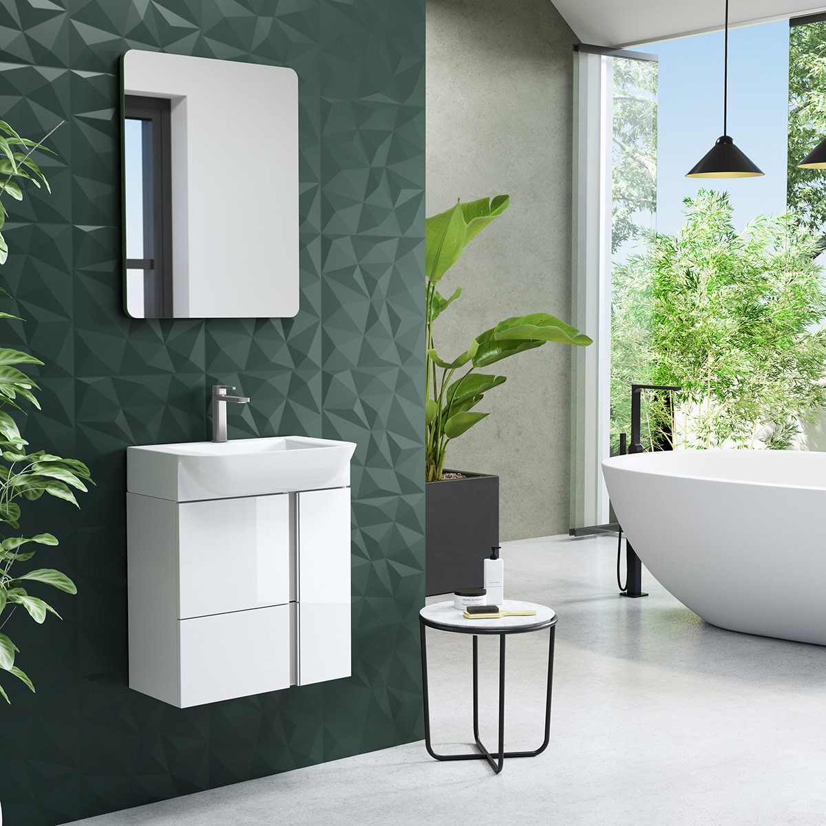 WS Bath Collections Camilia C55 Camilia 24″ Wall Mounted Single – White