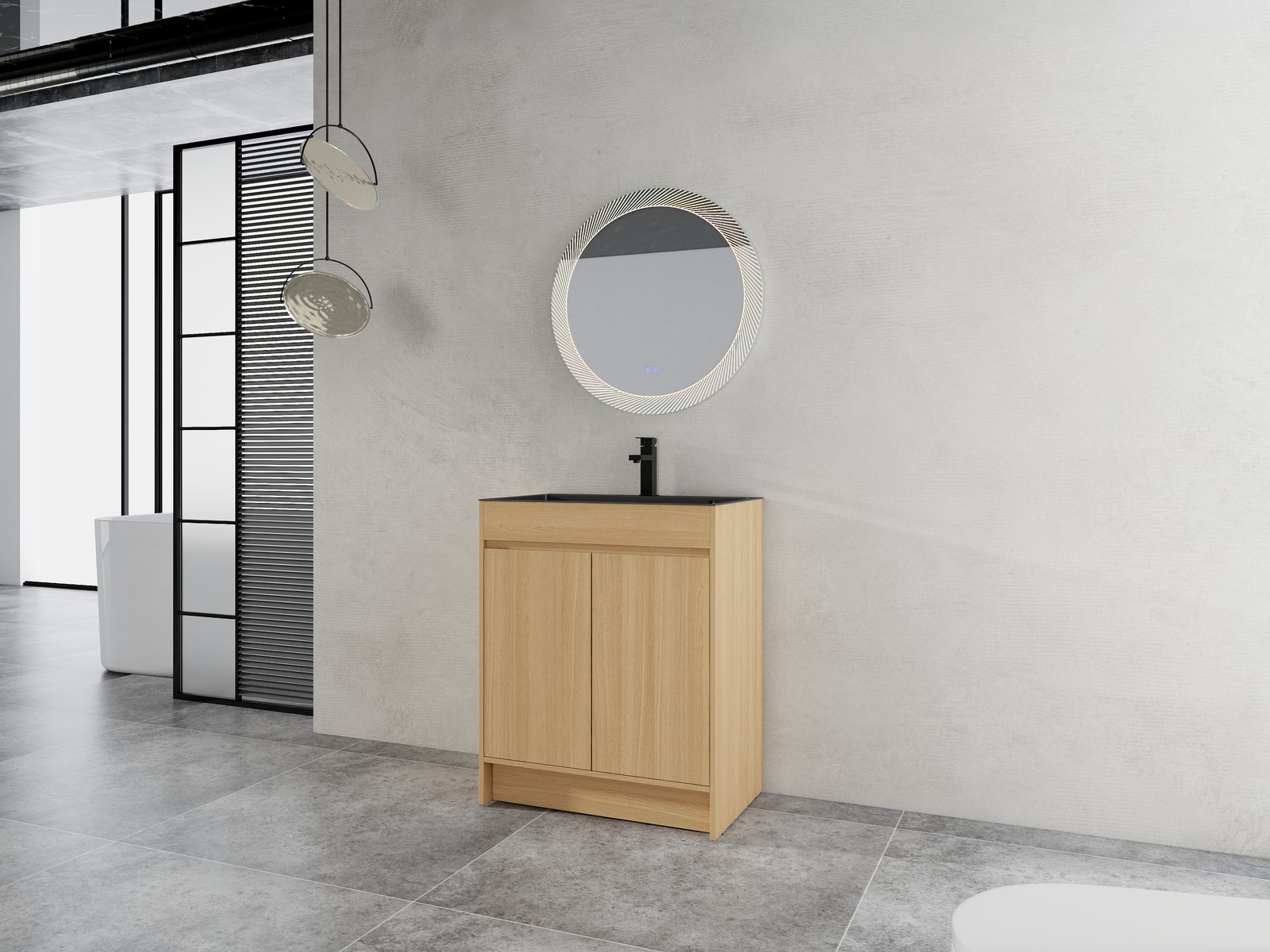 28″ Freestanding Bathroom Vanity/Laundry Utility Cabinet Stainless Steel Sink