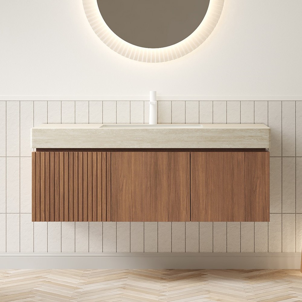 48″ Wall Mounted Bathroom Vanity w/Sink, Floating Vanity Cabinet, Drawer,2 Doors
