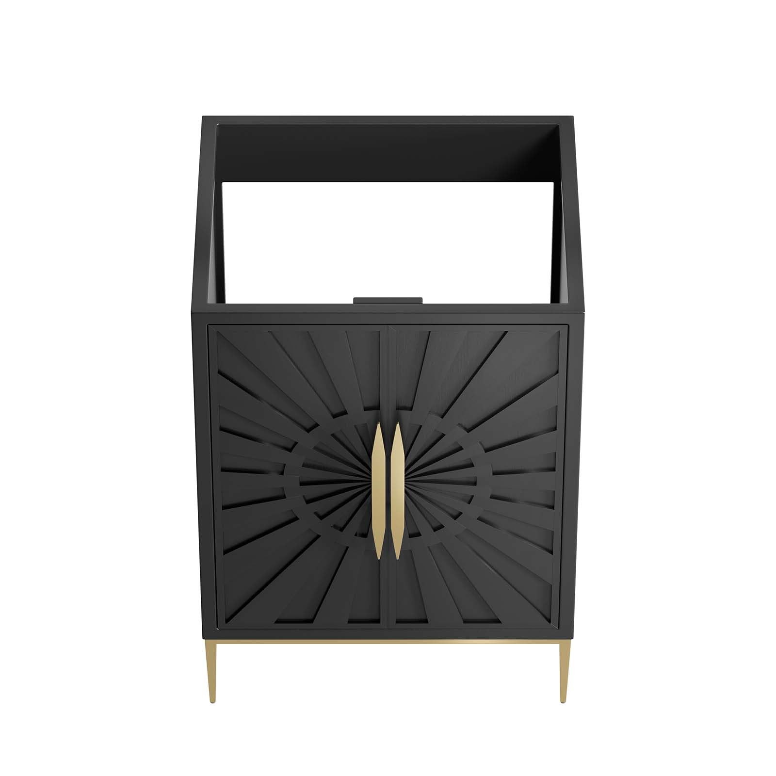 Modway Awaken 24″ Solid Wood and MDF Bathroom Vanity Cabinet in Black