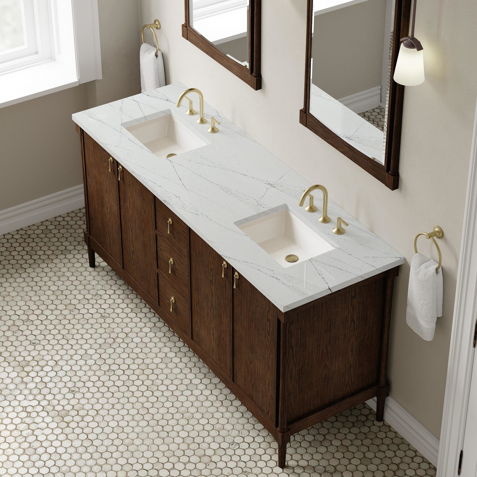 James Martin Vanities D680-V72-3ENC Kinnsden 72″ – Sable Oak