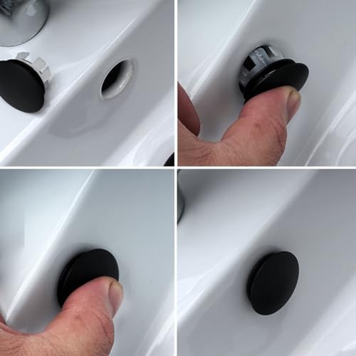 Sink Overflow Ring 2 Pack Matte Black Bathroom Vanity Sink Overflow Cover