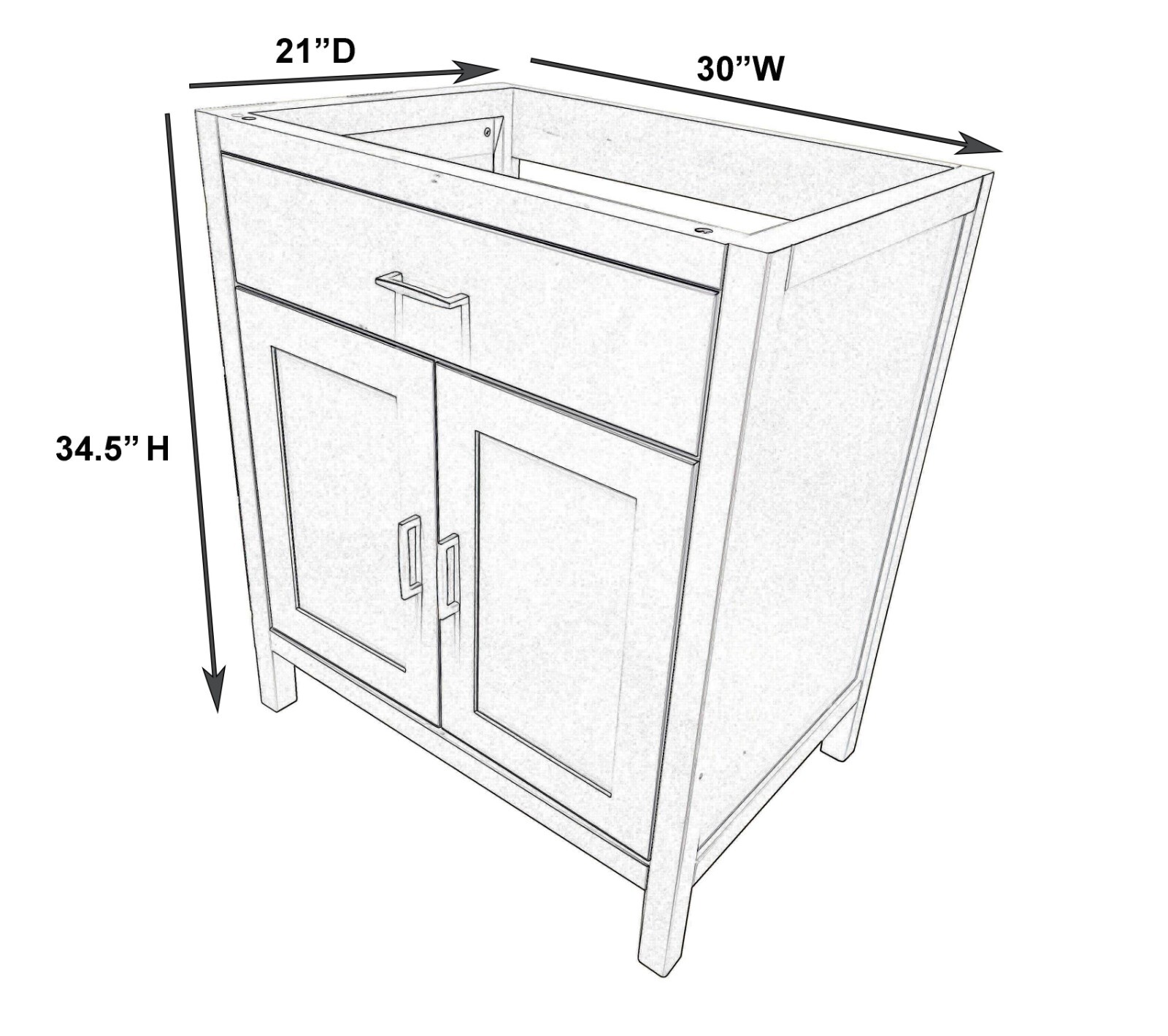 30″ Light grey Shaker Single-sink Bathroom Vanity Base Cabinet NE-V3021-LG