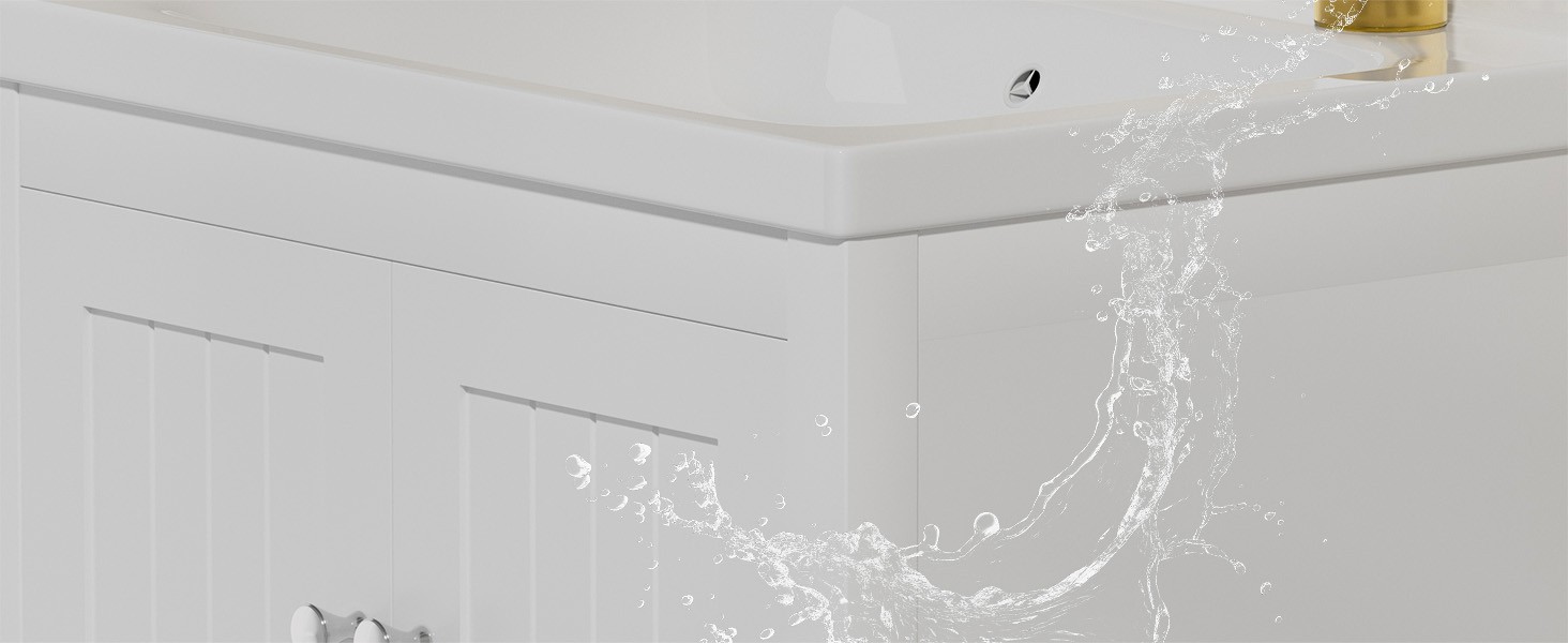 24 Inch Bathroom Vanity with Sink, Bathroom Sink Cabinet with 2 Doors and 1 Open