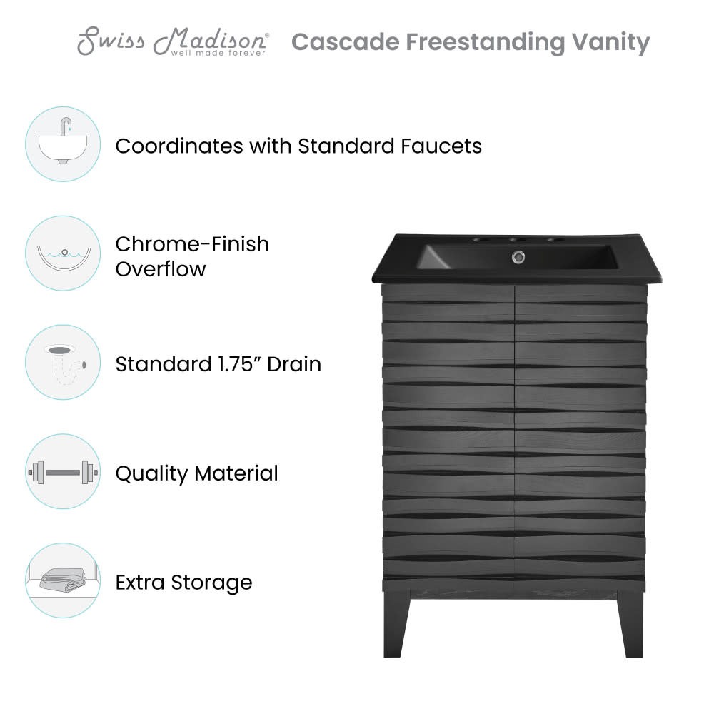 Swiss Madison SM-BV470-3 Cascade 24″ – White Oak / White