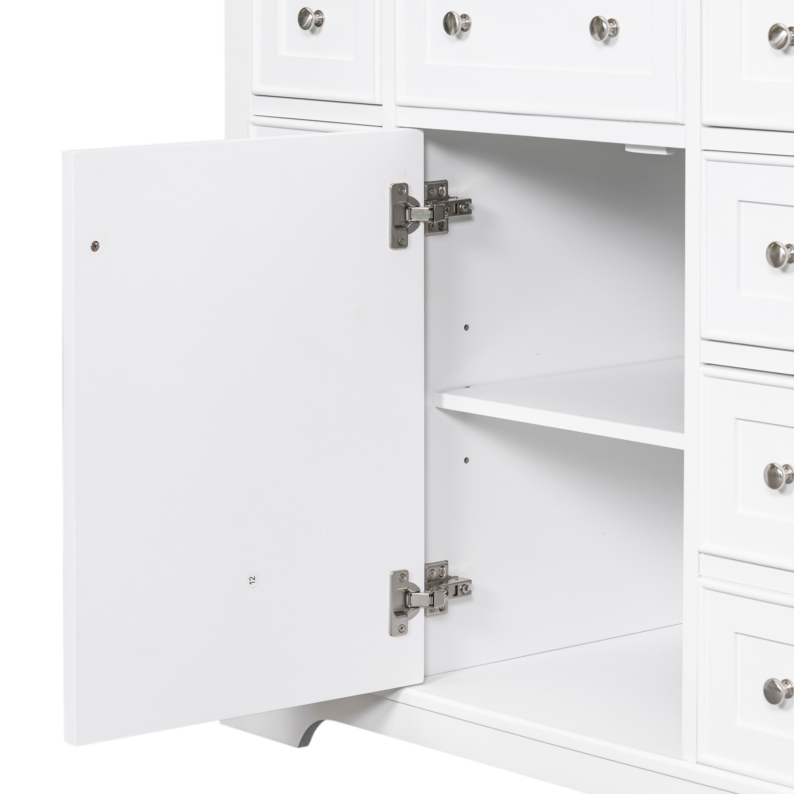 36″ White Bathroom Vanity Cabinet Base with 6 Drawers