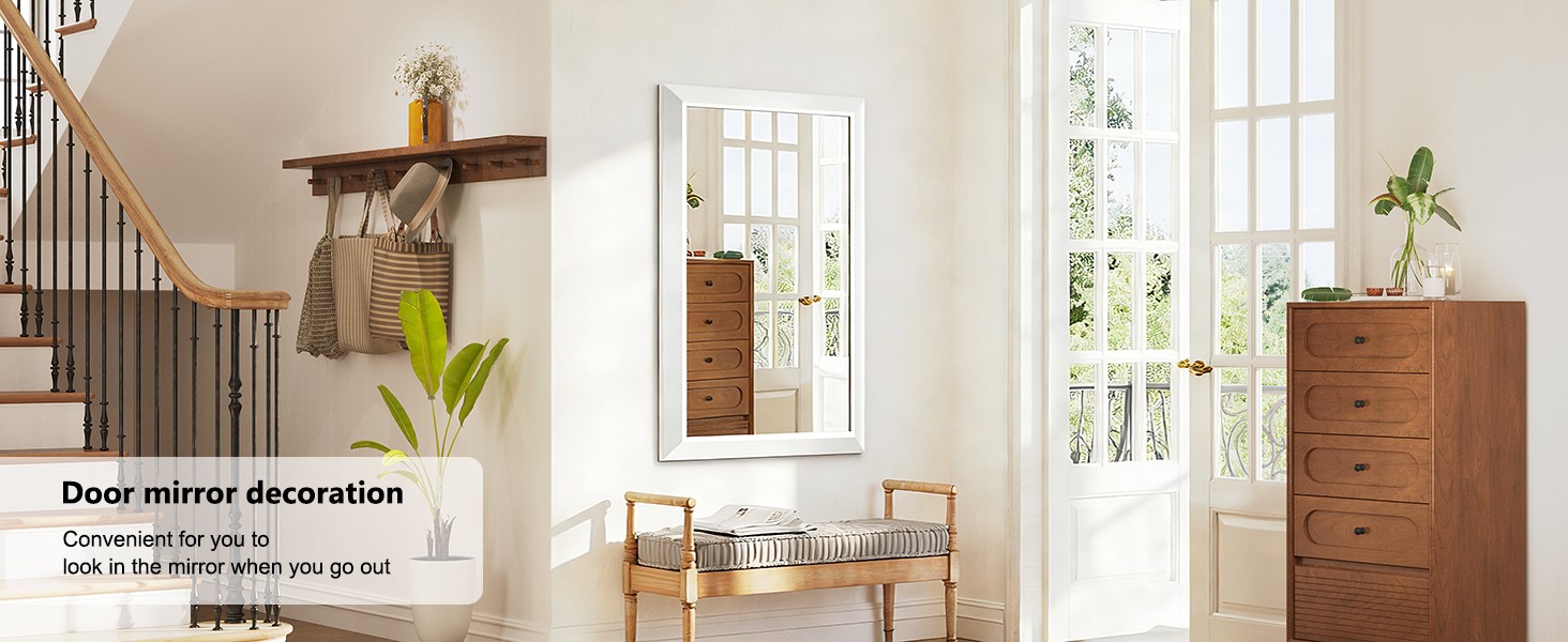 Bathroom Wall Vanity Mirror for Over Sink(White,24x36Inch)