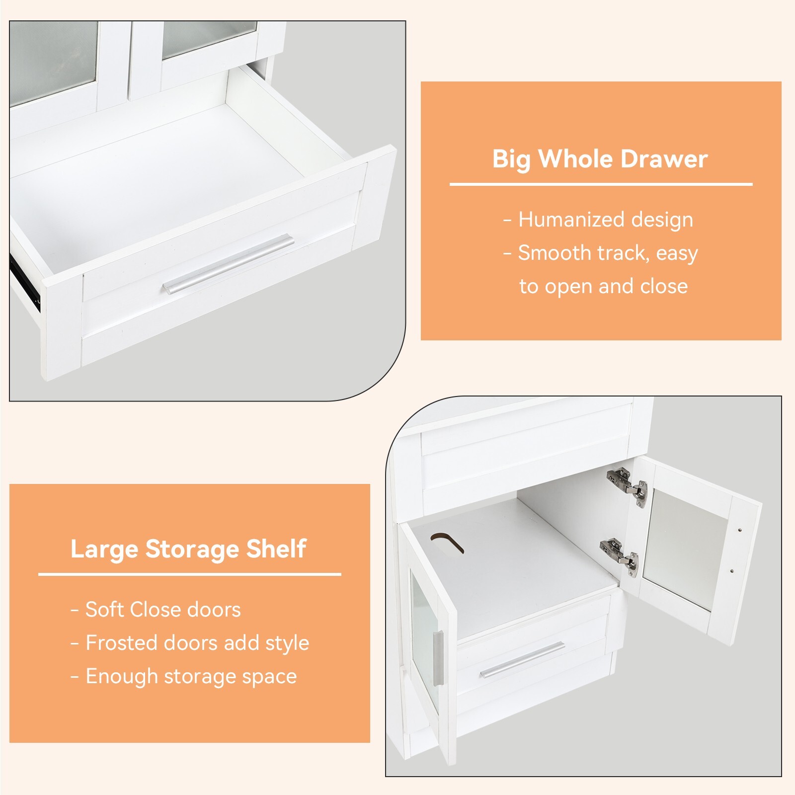 24 In Bathroom Vanity Sink Set Stand Cabinet Mirror Faucet Pop up Drain Black
