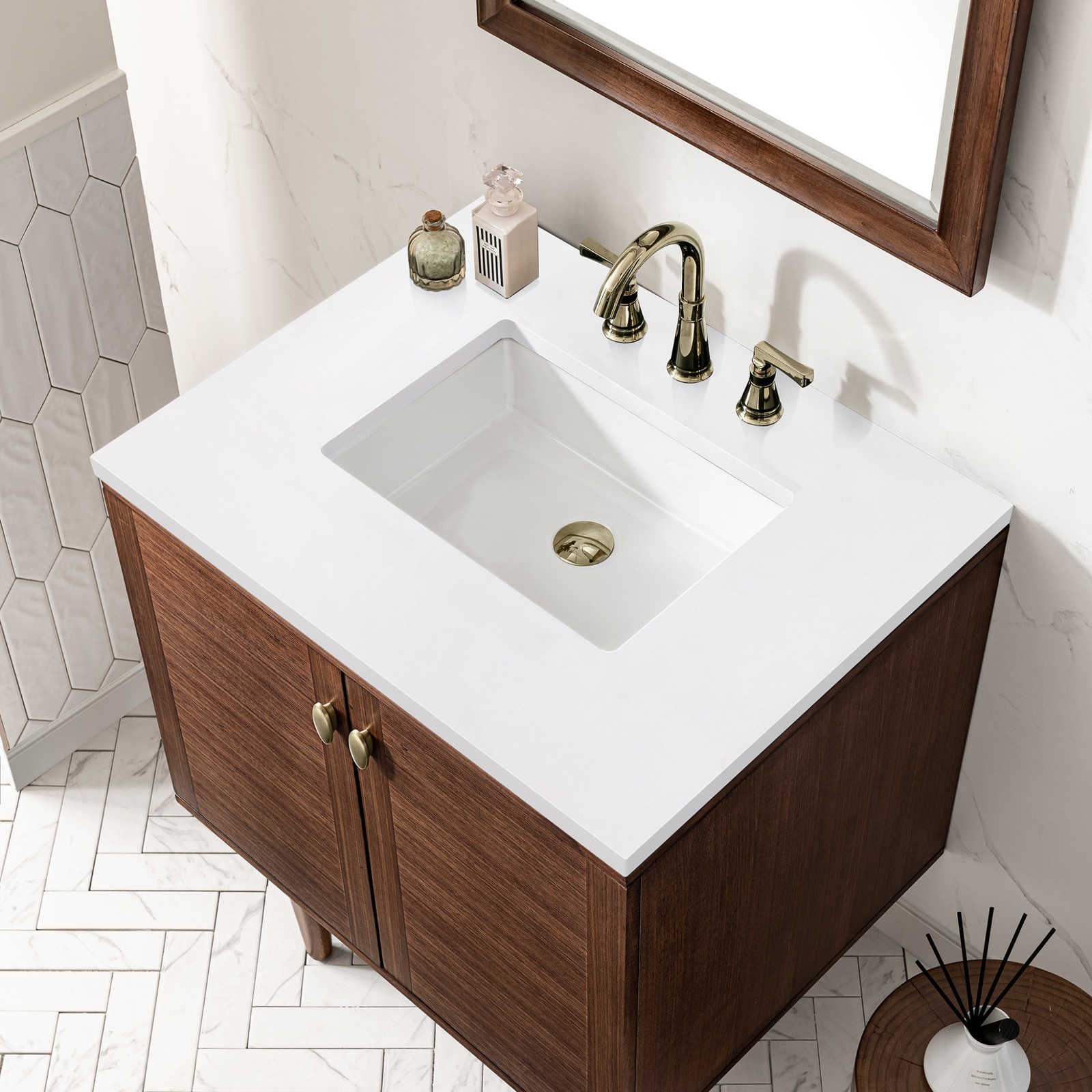 James Martin Vanities 670-V30-3WZ Amberly 30″ Single Basin Vanity – Mid-Century