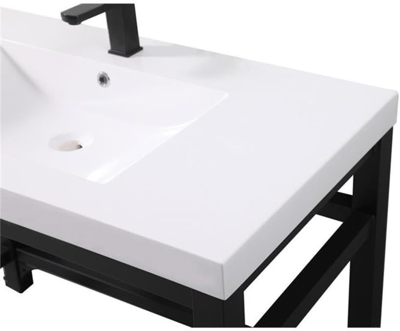 Elegant Lighting VF14542BK ADA Compliant Single Bathroom Metal Vanity in Black