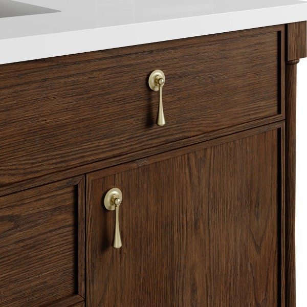 48″ James Martin Kinnsden D680-V48-SBK-3WZ Vanity Cabinet White Zeus Top