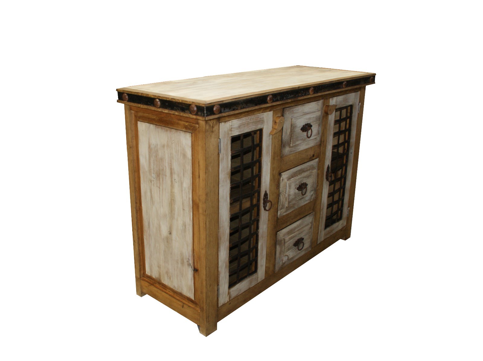 Rustic Reclaimed Wood Natural Wood Dungeon Doors Bathroom Vanity