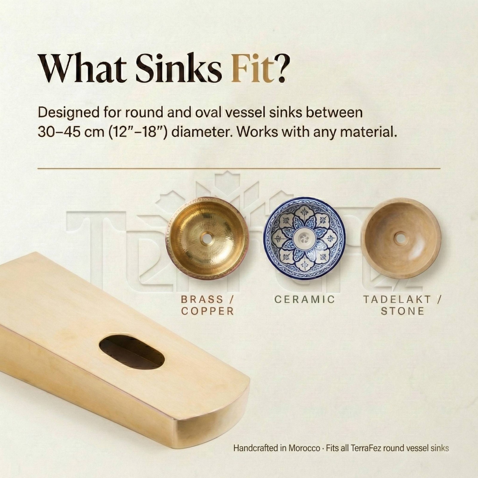 Handcrafted Wall Mount Sink Bracket: Small Space Vanity – TerraFez